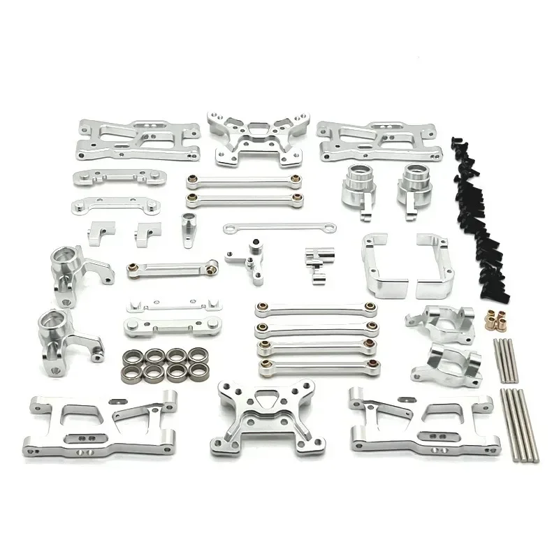 

Wltoys 144016 144018 Metal Steering Cup Hub Carrier Swing Arm Link Rod Shock Tower Kit 1/14 RC Car Upgrade Parts Accessories
