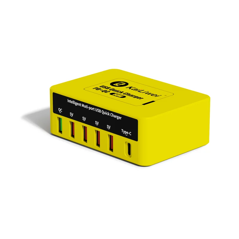 KAILIWEI-Carregador Inteligente Multi-Porta, Display LED, 5V, USB, Sem Fio, Carregamento Rápido, Desktop Station, KLW-818
