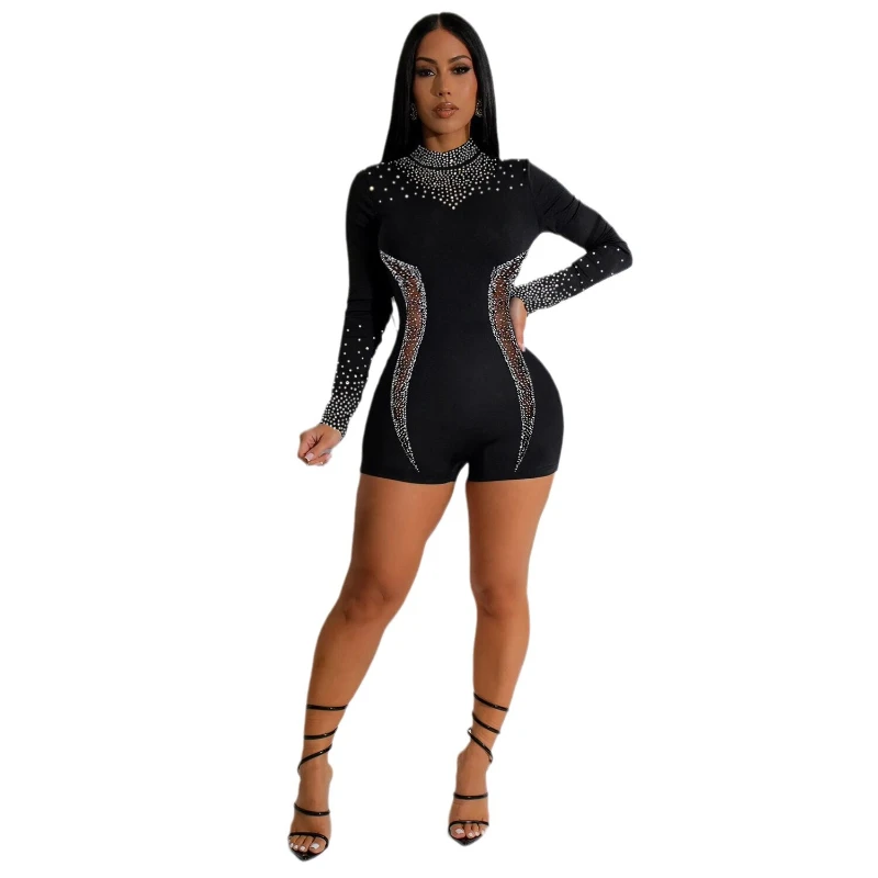 Monos de una pieza para mujer, monos sexys para fiesta y Club, monos de perforación en caliente, pantalones cortos, peleles ajustados, ropa de calle Y2k, mono ajustado