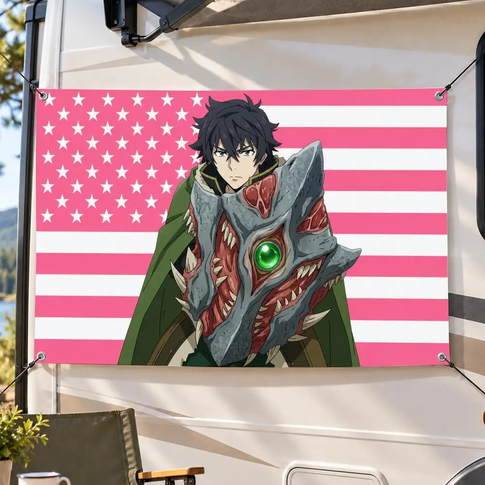 Anime Rising of the Shield Hero Flags Decorative Flag Banner Indoor Outdoor Garden Yard Patio Party Camping Wall Decor Gift