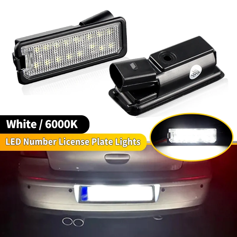 2×LED License Plate Lights for VW Crafter/Eos/Fox/Lupo/Phaeton/Rabbit/Scirocco 3/T-Roc/Polo MK3 MK4 9N 9N3 Car White Number Lamp