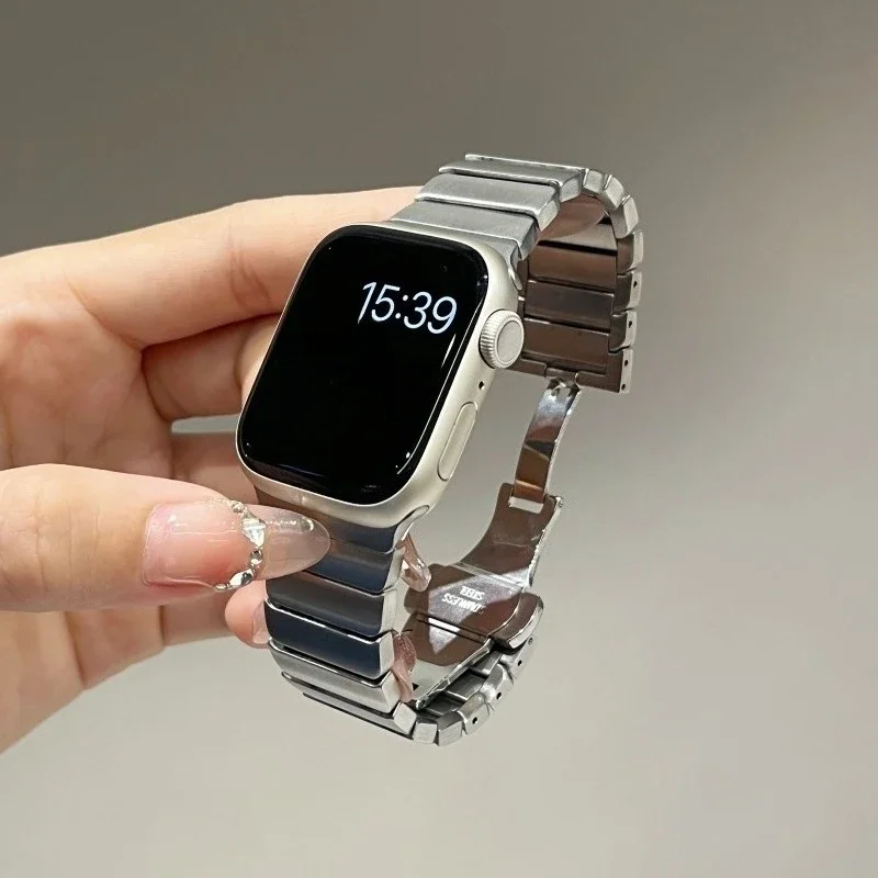 Luxury Stainless Steel Strap for Apple Watch Band 49mm 38 46 42 45 41 44 40mm Bracelet iWatch Series Ultra 12 11 10 9 8 7 6 5 4