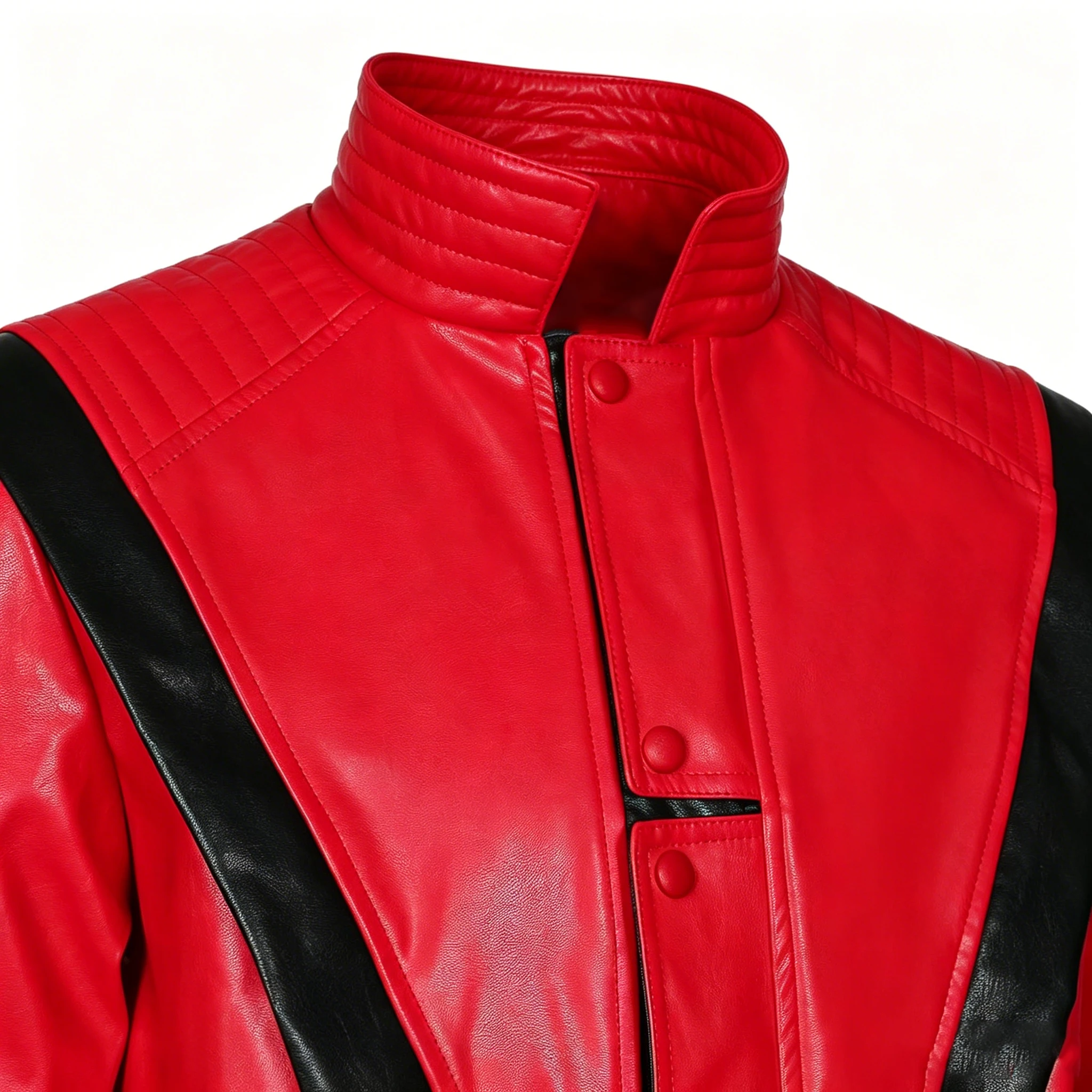 Neue Rote Jungen Modische Jacke im Michael Jackson Stil Hip-Hop Lederjacke für Feiertage und Partys Kinderkleidung – Detail 9
