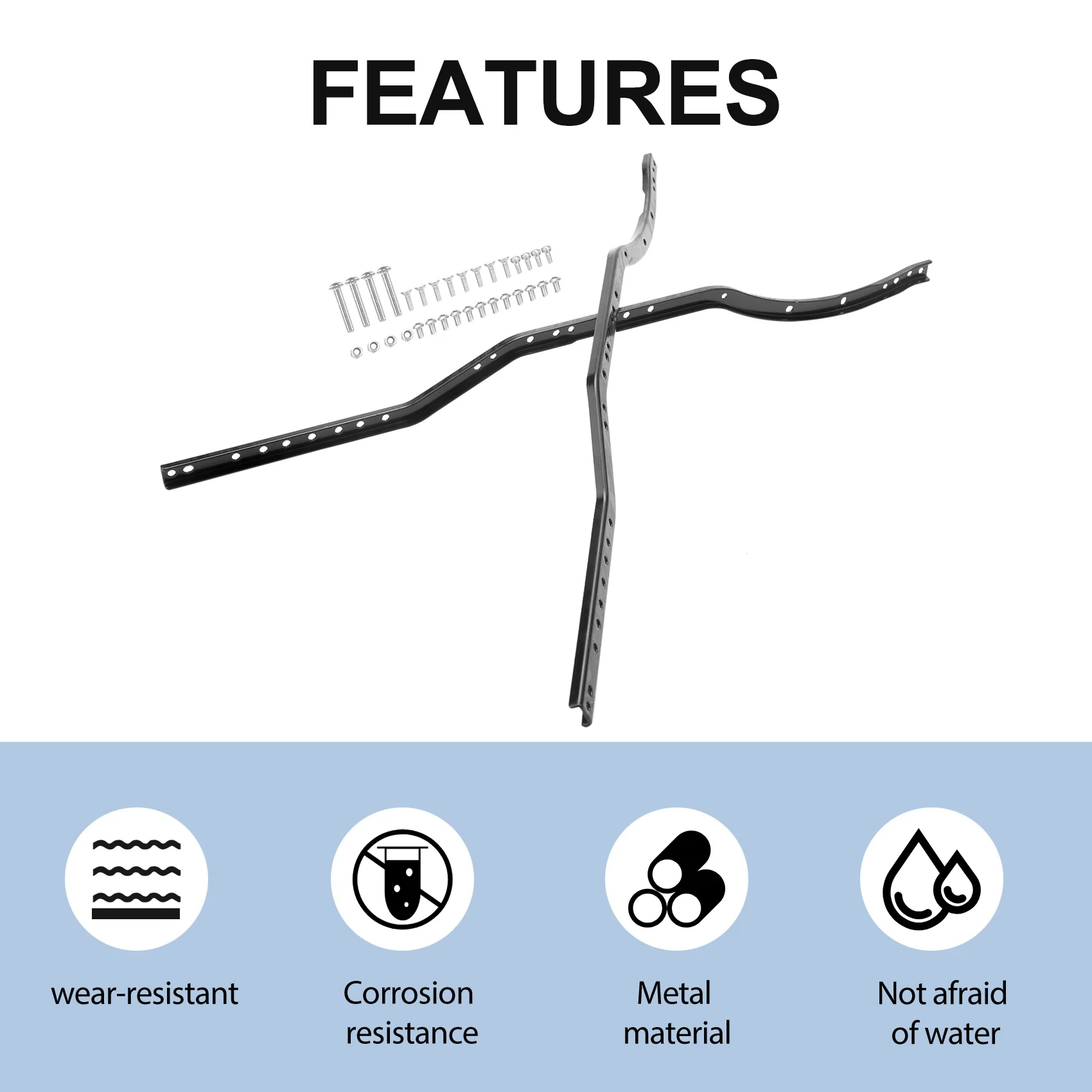 

B49B-2 шт./компл. стальные направляющие рамы шасси для AXIAL SCX10 90027 SCX10 II 90046 90047 RC автомобиль гусеничный грузовик модель автомобиля
