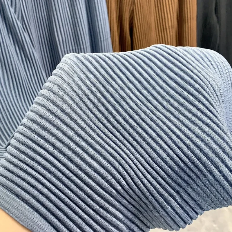 Miyake مطوي مستقيم الساق السراويل للنساء ، فضفاض و أحادية اللون ، Pants غير رسمية ، الراقية و المألوف ، الكورية #5