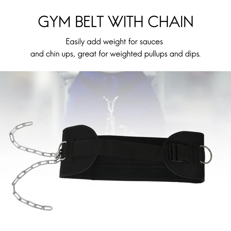 Dip Belt With Chain Gym Belt Pull Up Belt With Buckle For Weightlifting Training Gym Accessories