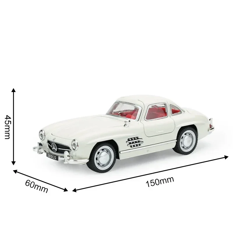 1:32 مرسيدس بنز 300SL سبيكة كلاسيكية عتيقة نموذج سيارة نموذج سيارة دييكاست المعادن التراجع ضوء الصوت سيارة للأطفال هدية