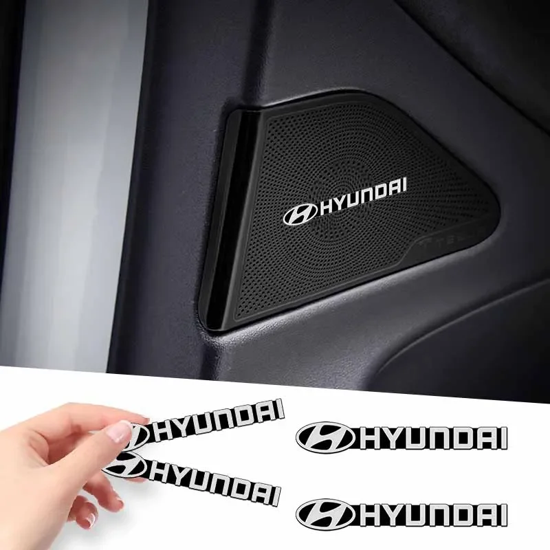 مكبر صوت للسيارة تزيين ثلاثية الأبعاد شارة ألومنيوم شعار ملصق لشركة هيونداي سولاريس كريتا Ix35 I30 I40 أكسنت سانتا في فيلوستر كونا #1