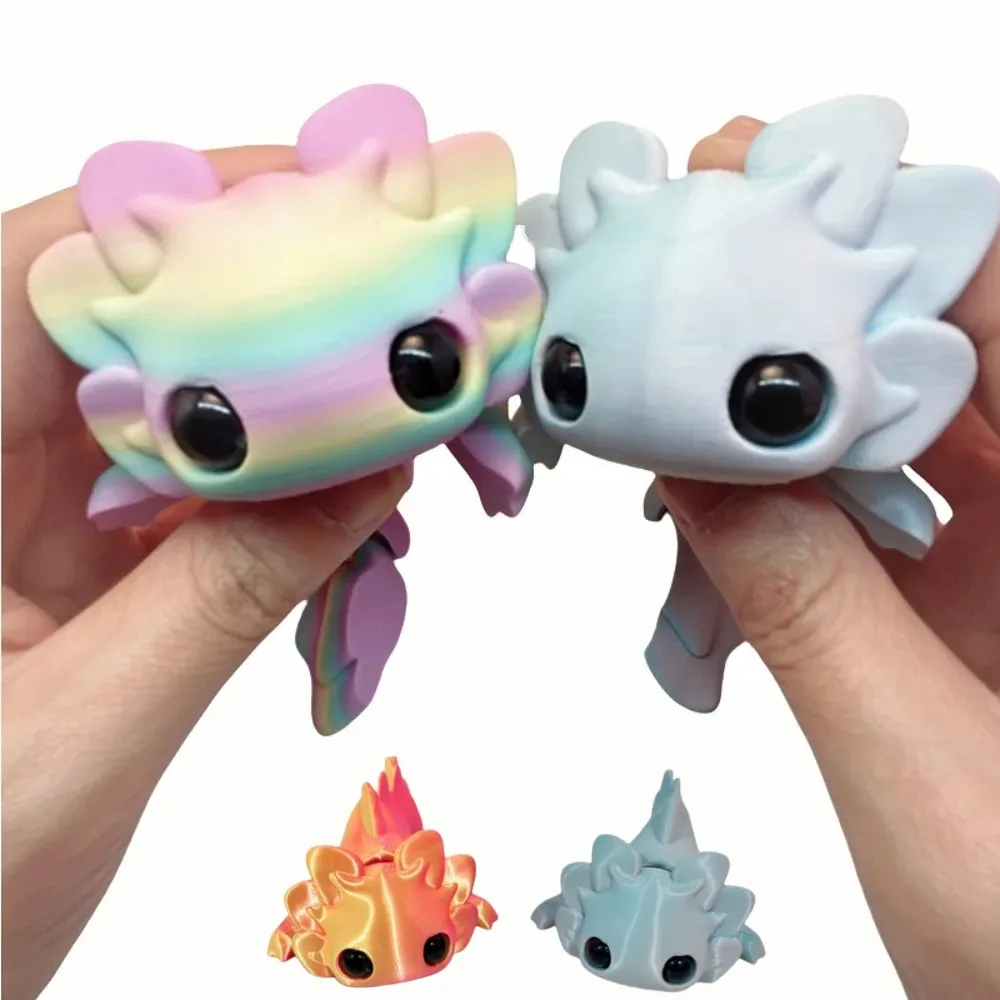 3D Printed Salamander Figures Toys Multi-Joint Movable Simulation Eyes for Home Accessories Kids Gifts Living Room Decoration view 2