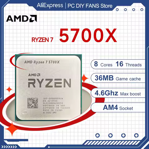 AMD R7 5700X New Ryzen 7 5700x 8-Core CPU16-Thread 4.6GHz Processor 7NM L3=32M 100-000000926 Socket AM4 DDR4 but no without fan