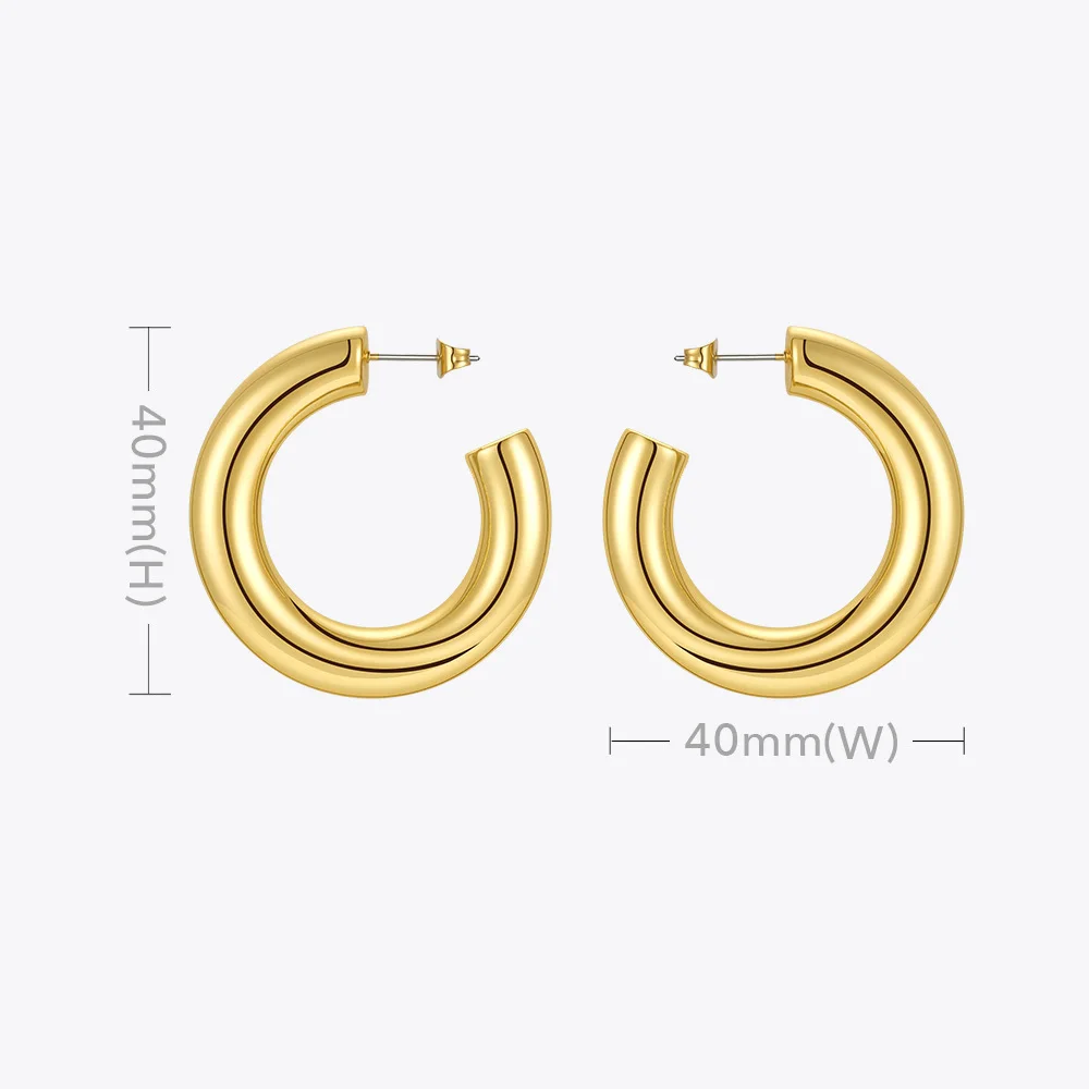 ENFASHION Pipe Hoop Earrings For Women 2021 Gold Color Piercing Earings Boucle Oreille Femme Fashion Jewelry Gifts E211289