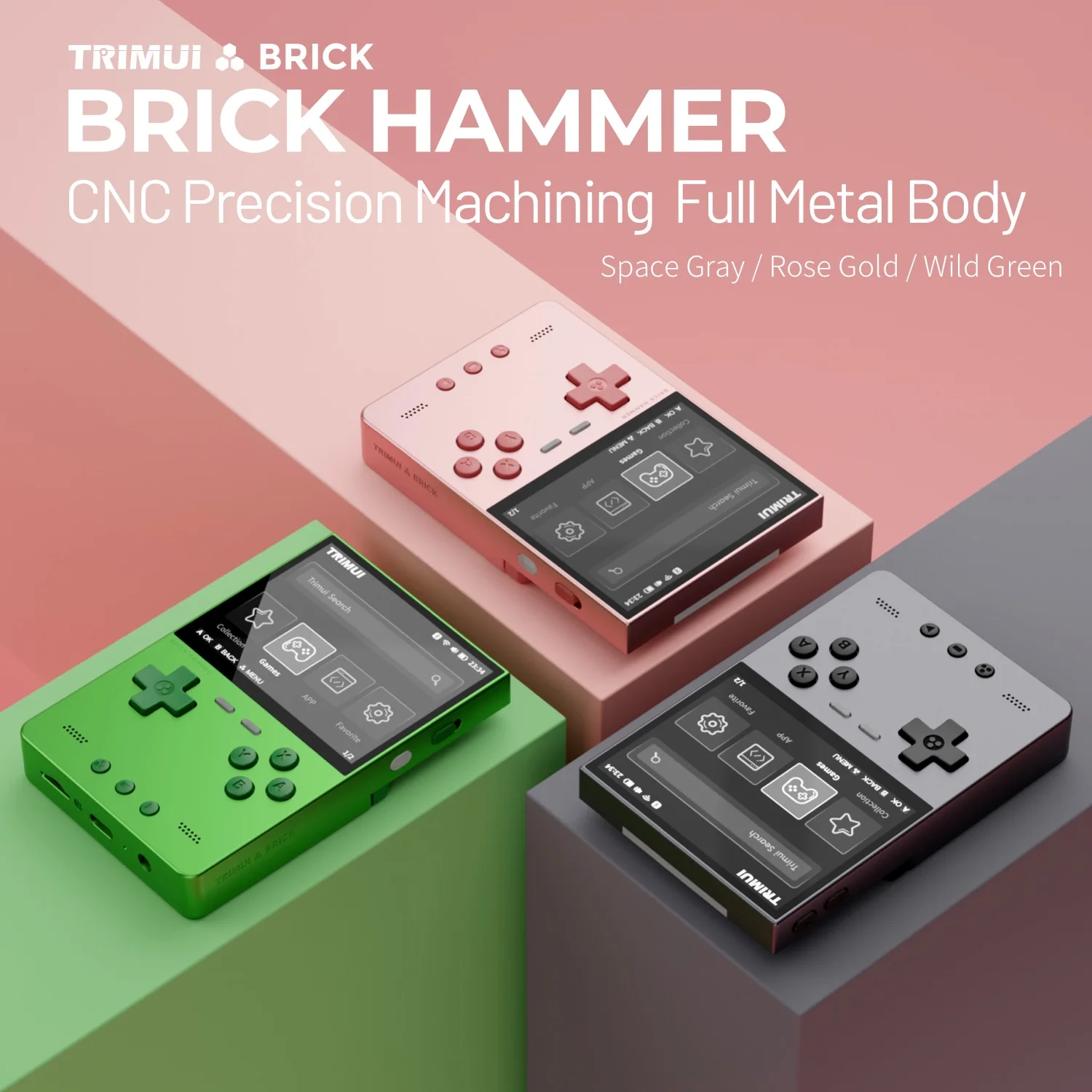 

Портативная игровая консоль TRIMUI BRICK HAMMER, ретро видеоигры, 3,2-дюймовый IPS-экран, цельнометаллическая система Linux с ЧПУ, портативная игровая система