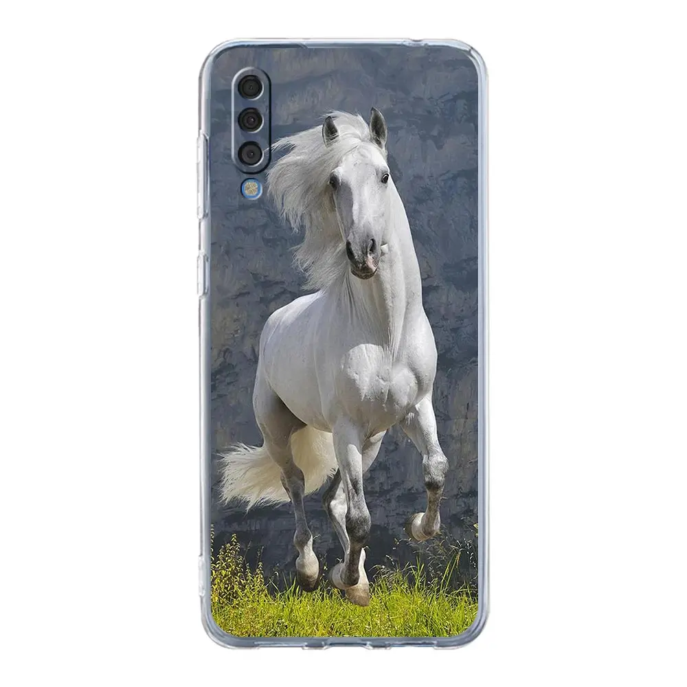 Running Horse Animal Phone Case For Samsung Galaxy A52 A50 A70 A10 A30 A40 A20S A20E A02S A12 A22 A72 A32 5G A04s Clear Cover