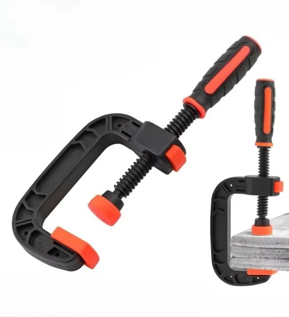 Heavy-Duty C-Shaped Spring Clamps Activity Chuck with Strong Clamping Force Reinforced Plastic Nylon Jaw for Crafting