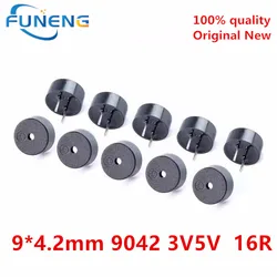 100PCS 9*4.2mm 9042 3V5V universal high temperature passive buzzer 16R buzzer foot distance 4.0mm