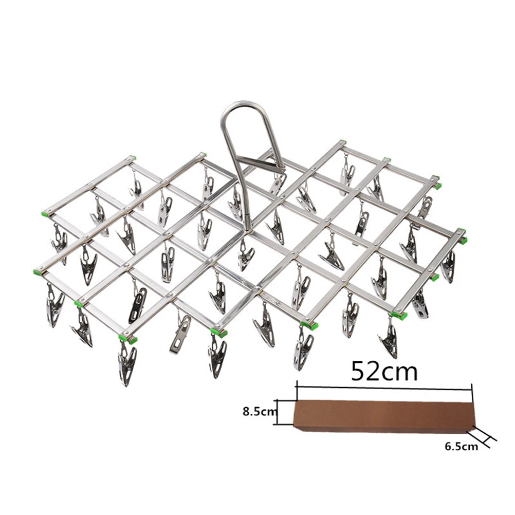 

Drying Windproof Clothes Hanger Set Stainless Steel Clips for Wet Laundry Socks Underwear Shirt Small Garments Balcony Space