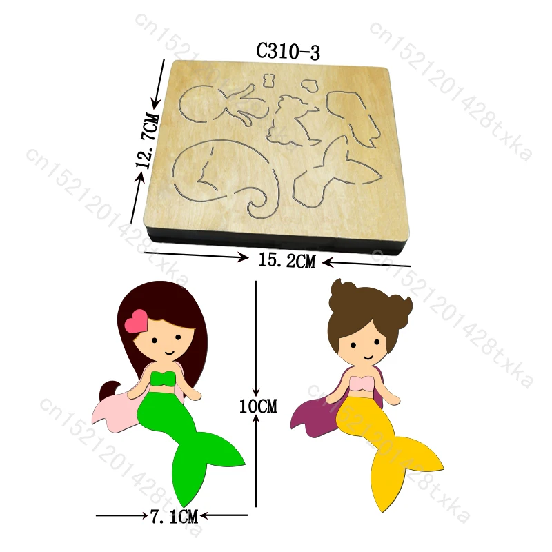 

Новые деревянные штампы для девочек-русалок, штампы для скрапбукинга C310-3