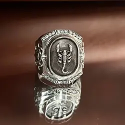 S925 sterling silver do old Capricorn European and American style personality index finger ring lettering