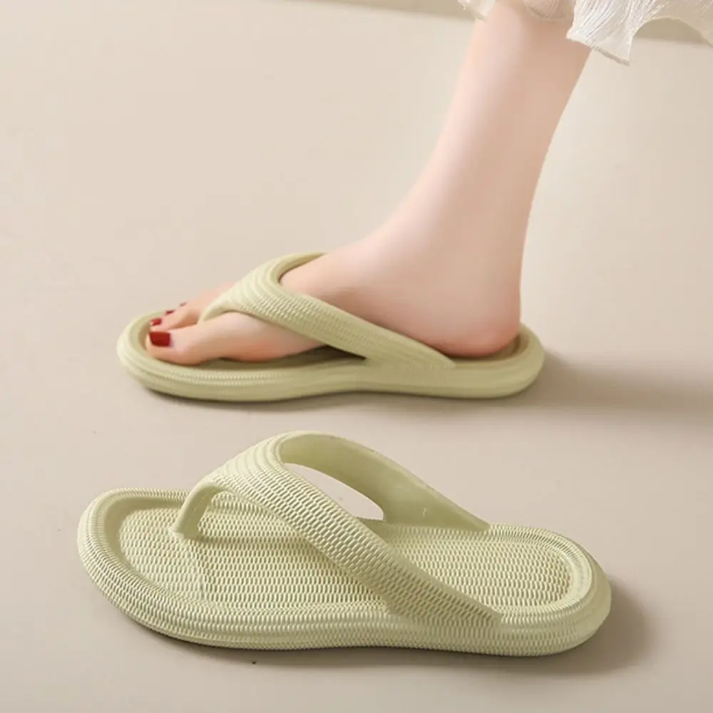 

Casual Non-Slip Beach Flip Flops Solid Color Stripe Summer Thong Sandals Clip Toe EVA Vacation Beach Slippers Beach
