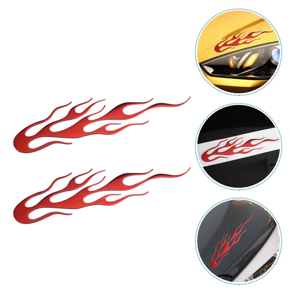 10 Pcs Motorcycle Stickers Flame Vehicle Decals Decorative Car for Men Three-dimensional