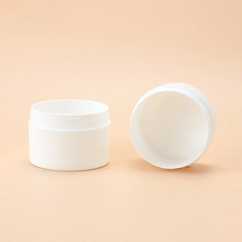 50/80/100 جرام زجاجة إعادة الملء مع حصيرة سحبت يدويا وملعقة كريم وجه جرة صندوق مستحضرات التجميل الأبيض حاوية بلاستيكية فارغة الوجه العلوي