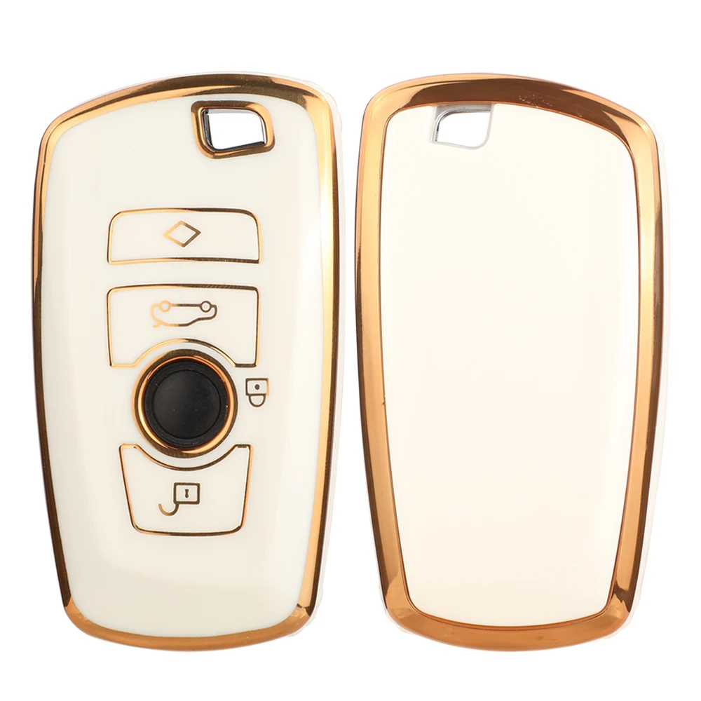 Jingyuqin เคสกุญแจรถยนต์ TPU แบบนิ่ม4BTN ป้องกัน FOB สำหรับ BMW 1 2 3 4 5 6 7ซีรีส์ X1 X4 X5 X6 F36 F25 F26 F30 F34 F10 F20 X3 F07