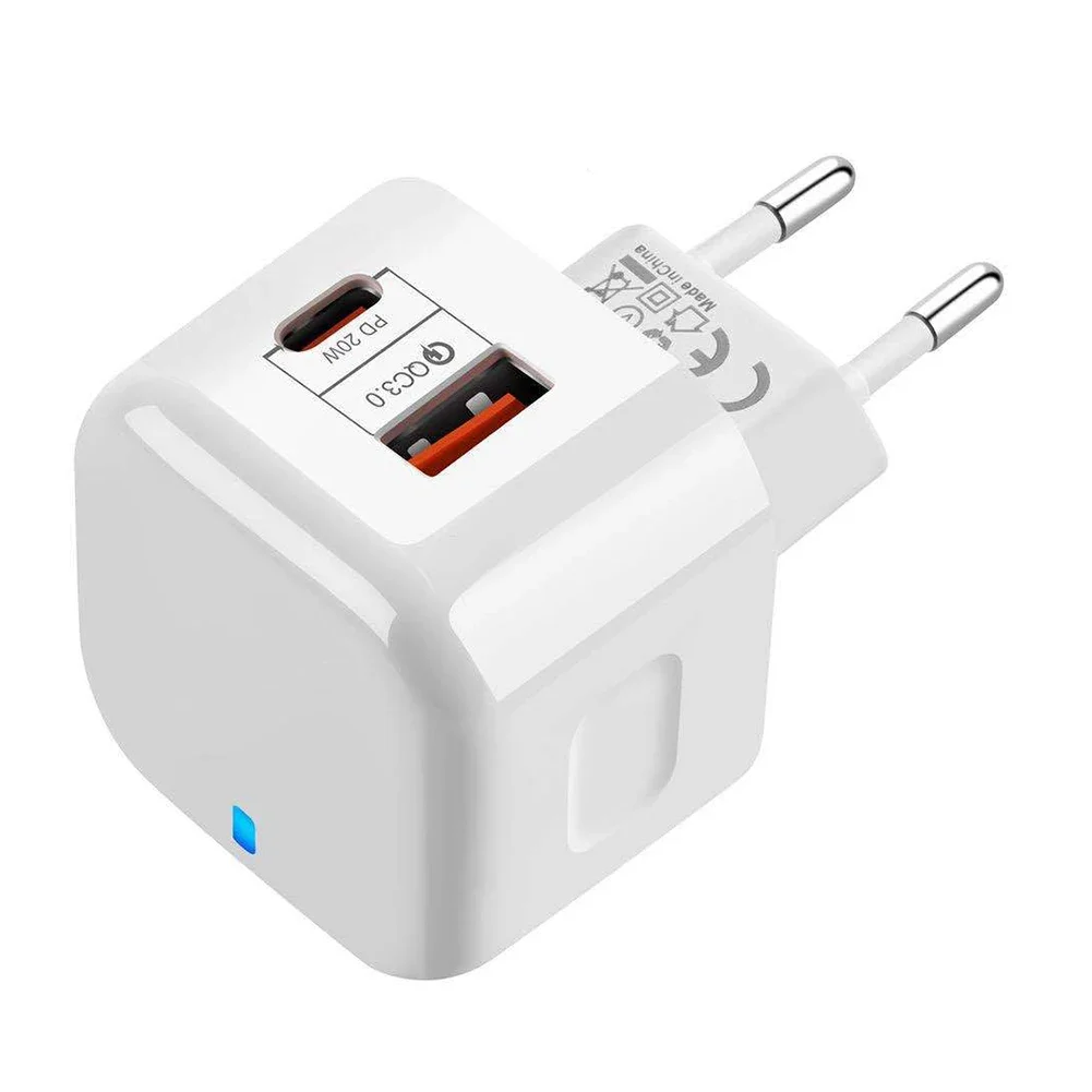 PD 20W Type C Charger 2 Ports Quick Charge QC3.0 USB-C Fast Charging Mini Travel Wall Charger Power Adapter For iPhone 12Pro Max - náhled 6