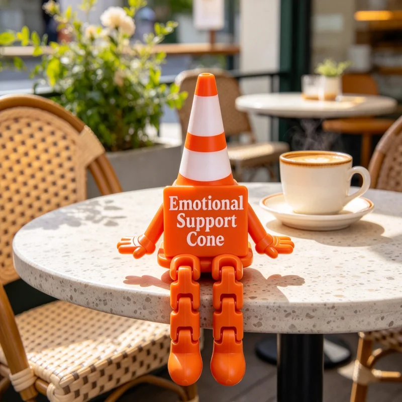 Emotional Support Traffic Cone Buddy 3d Printed Desktop Ornament Positive Desk Decort Gift For Family Friends Home Party Decort