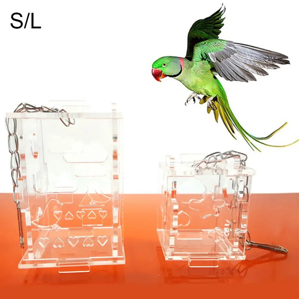 Parrots Foraging Toys Food Feeder Funny Clear Pet Bird Parrot Hanging Foraging Cage Food Snack Feeding Box Toy Bird Supplies