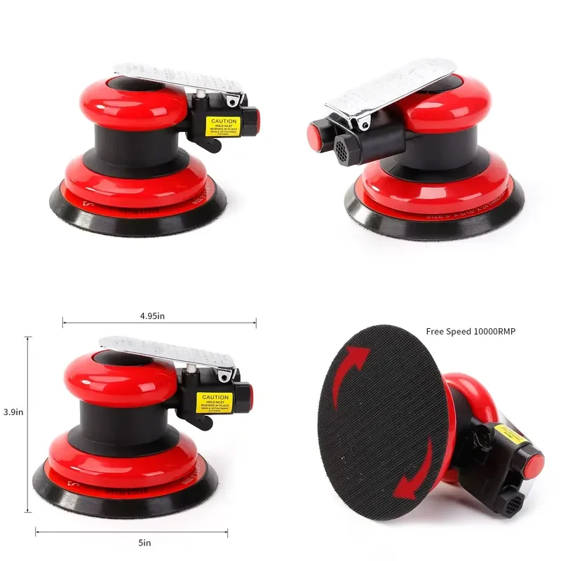 Heavy Duty Random Orbit Air Sander Pneumatic Polisher for Auto Body Woodworking Sanding Tool