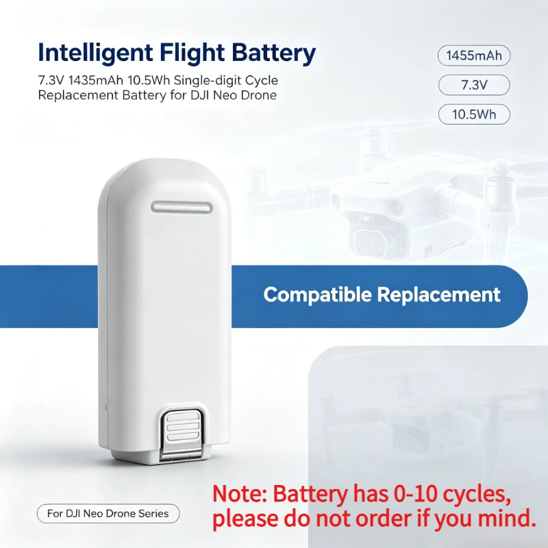 Intelligent Flight Battery For DJI Neo Drone 7.3V 1435mAh 10.5Wh Single-digit Cycle Battery With Bidirectional Charging Hub