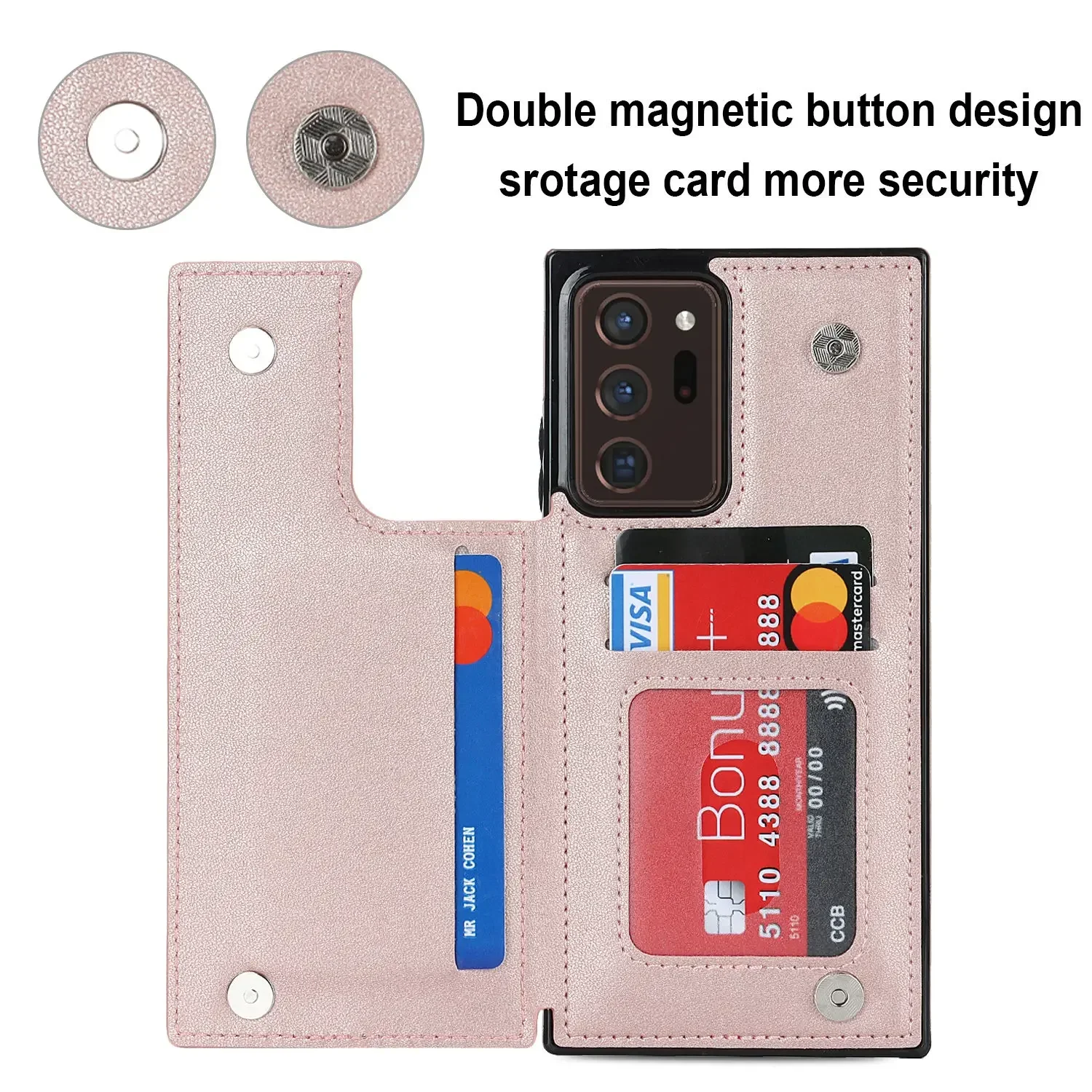 For Samsung Galaxy Note 10 Plus Note 20 Ultra Case,Luxury Flip Folio Leather Wallet Cover Card Slots & Kickstand Protective Case