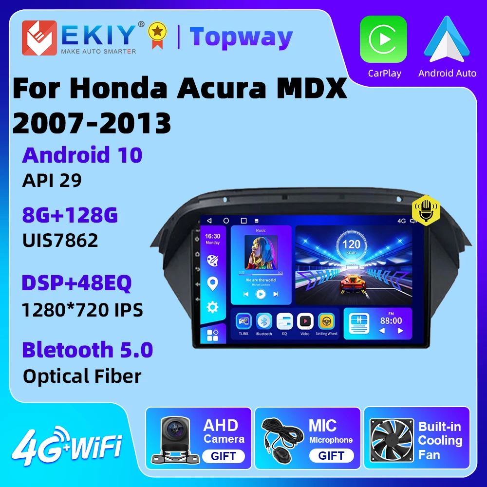 

EKIY Car Radio For Honda Acura MDX 2007 - 2013 Multimedia Android Video 4G WIFI BT GPS DSP Player With Screen No DVD 2 Din