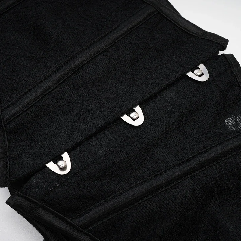 BurVogue إمرأة 14 دوامة الصلب الجوفاء الساتان Underbust الخصر التدريب الدانتيل مشد مشد تحت الصدر مثير الدانتيل يصل المشدات و مشد