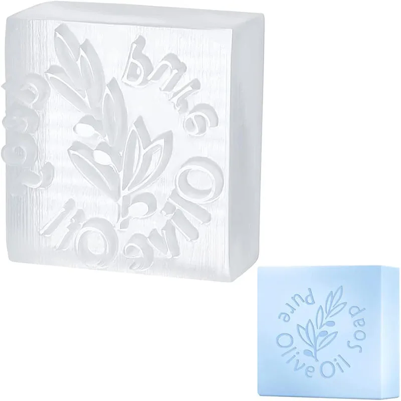 Sello de jabón de aceite de oliva puro hecho a mano, sello de jabón acrílico, letras, Capítulo de jabón en relieve, Mini sello para jabón, arcilla, galletas
