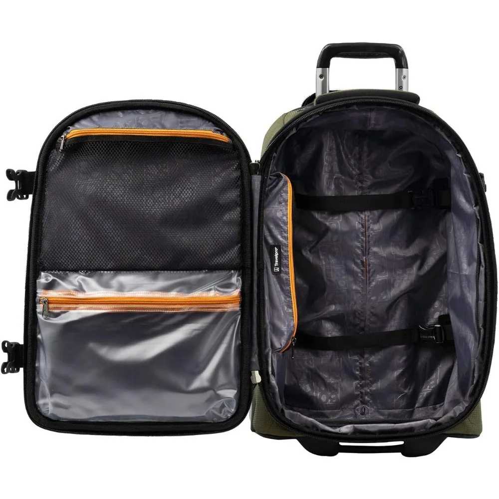 Two-Piece Softside Expandable Luggage Set - Adult Unisex Olive/Black Rollaboard with 22 and 28 Inch Options