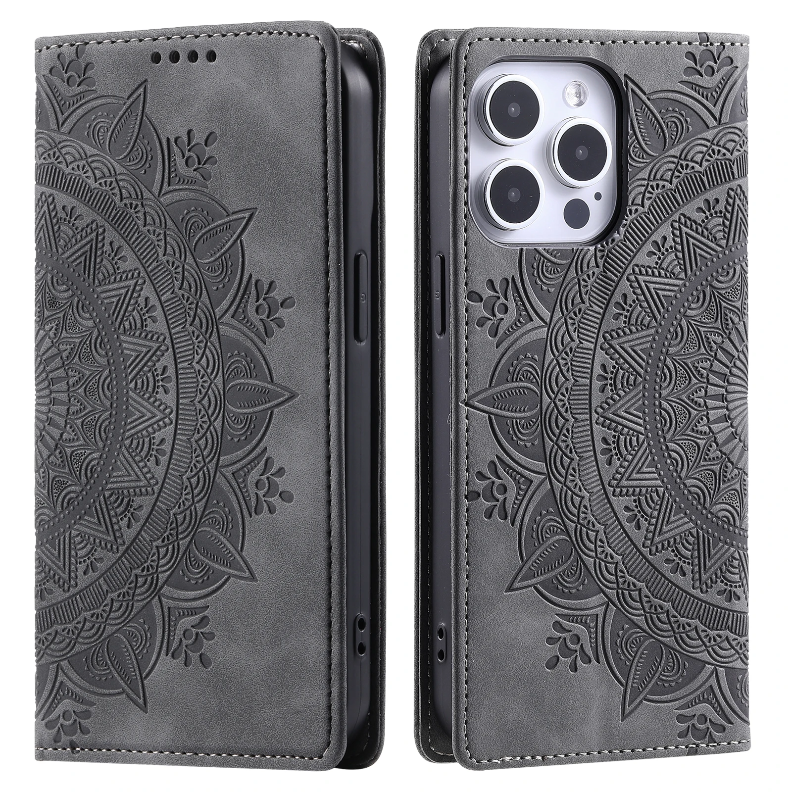 

Magnetic Flip Wallet Cover with Card Slots for Iphone 15 16 17 Pro Max Plus 16e Tribal Print Phone Case for Iphone17 Air