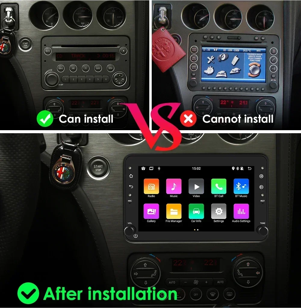 Car Intelligent Systems Carplay Android Auto Car Radio for Alfa Romeo 159 Brera Spider Sportwagon Multimedia Video Player GPS 4G