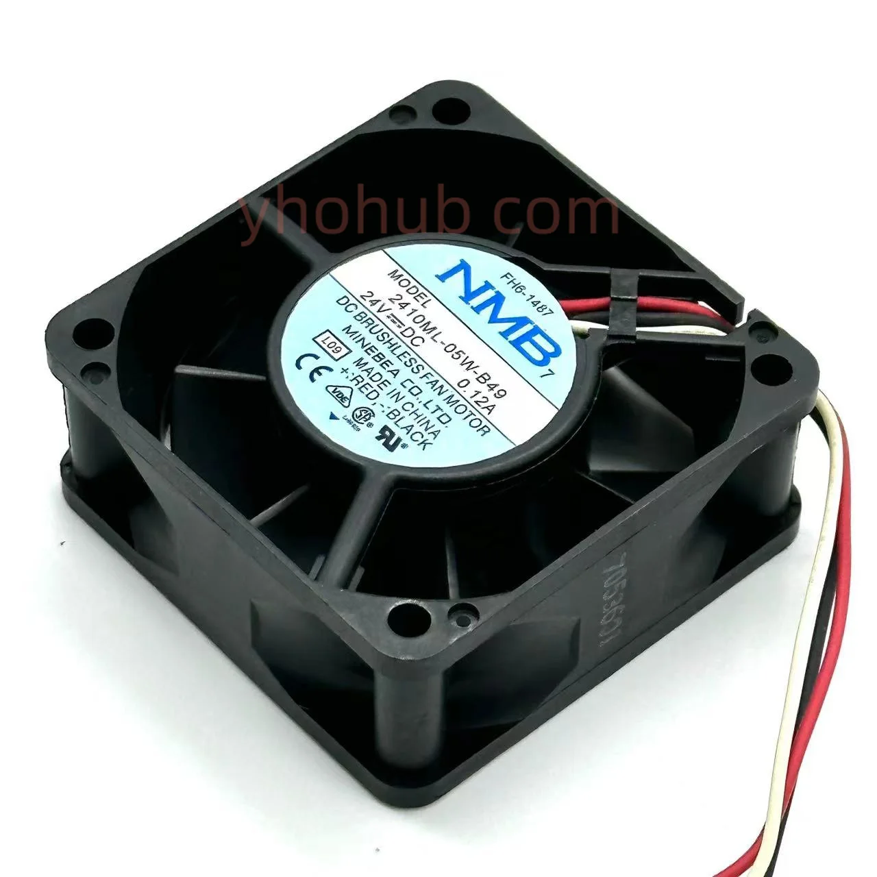 

NMB-MAT 2410ML-05W-B49 L09 DC 24V 0.12A 3-Wire 60X60X25mm Server Cooling Fan