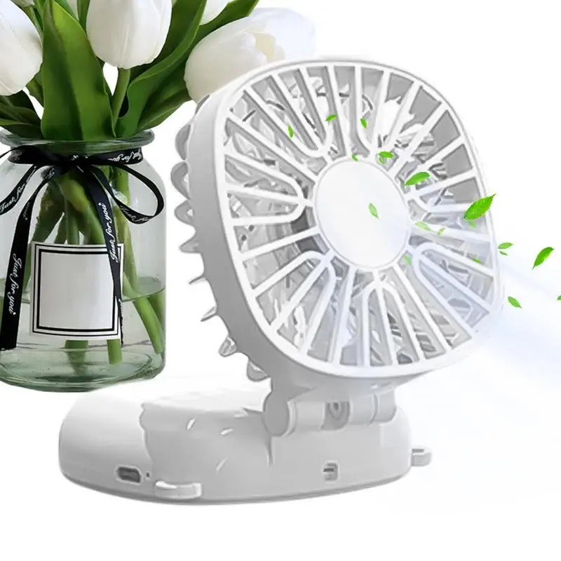 Handheld Portable Fan 3 Speed Quiet Neck Fan Cute Electric Fan with Digital Display USB Charging Small Desk Fan for Women Men