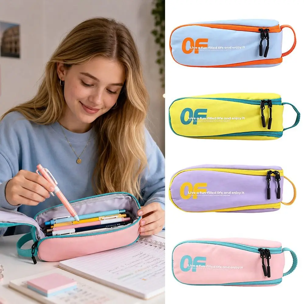 New Back To School Pen Bag Macaron Color Large Capacity Stationery Bag Fresh Creative Pencil Case School Office