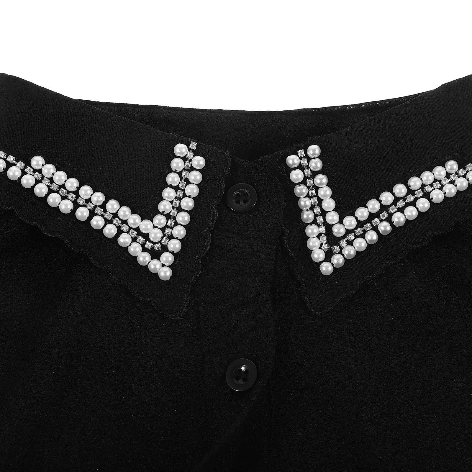 

Detachable Rhinestone Pearl Fake Collar Women Comfortable Breathable Stylish T-Shirt Blouse Dress Party Wedding Gift