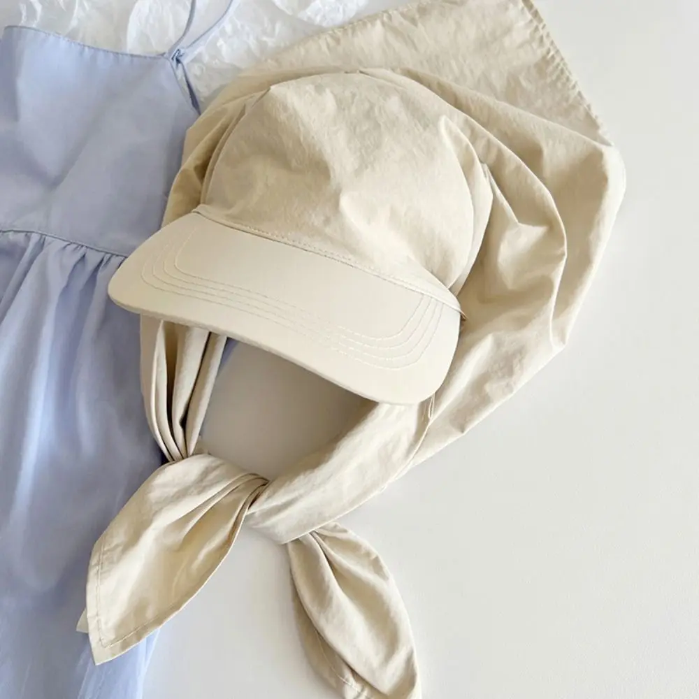 

Retro Solid Color Headscarf Baseball Cap Korean Style Baseball Hat Sunscreen Beach Hats Sunscreen Hat Nylon Peaked Cap Men