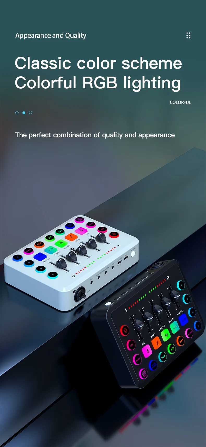 Десять предметов TLF Xtuga UF1 Новое поступление OEM RGB Цвет 48 В Phantom Power o Звуковая карта для конденсаторного микрофона Live Stream