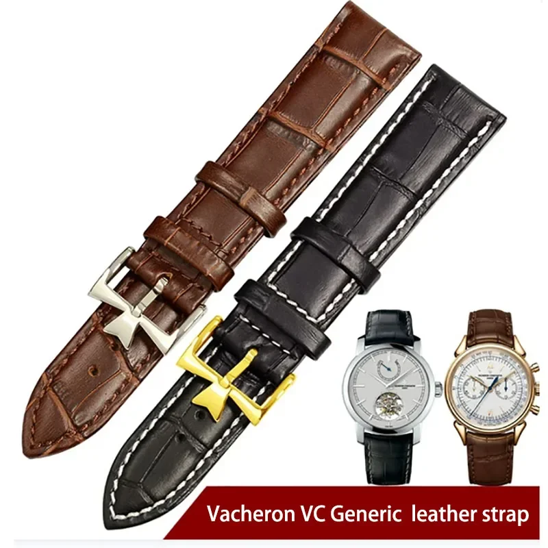 

First layer leather universal watch strap for Vacheron vc Constantin heritage bracelet men's crocodile pattern strap 20mm 22mm