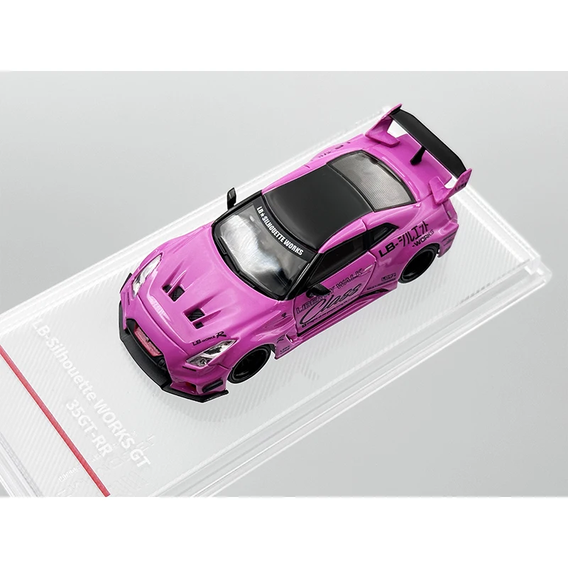 CM In Stock 1:64 LBWK GTR R35 GT35 RR Super Silhouette Class Pink Replaceable Wheels Diecast Car Model Toys