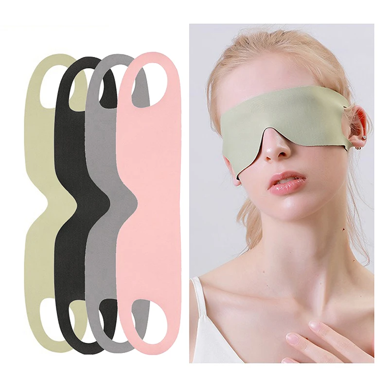 1PC Licht Blockieren Tragbare Dünne Eis Seide Augen Maske Für Sommer Reise Schlafen Augenbinde Mit Ohr Hängen Strap Unisex auge Patch