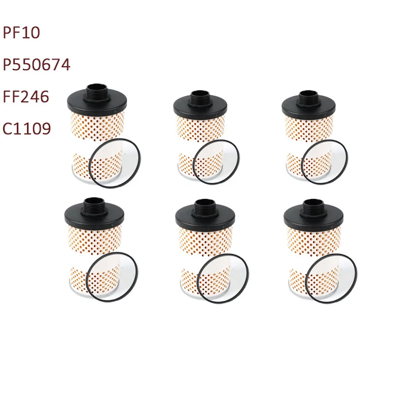6 шт. качественный топливный фильтрующий элемент, совместимый с PF10 P 550674 FF246 C1109 SN246 F747 F5502 SK3301 6 шт. качественный топливный фильтрующий элемент, совместимый с PF10 P 550674 FF246 C1109 SN246 F747 F5502 SK3301