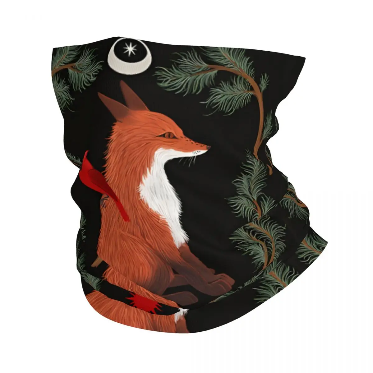 Fox Moon Thin Bandana Neck Gaiter British Folk Wrap Scarf Headband Neck Cover