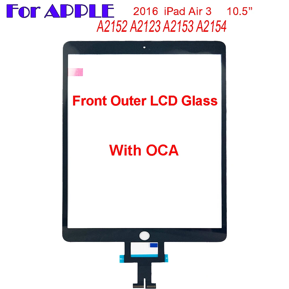 

Touch Screen For Apple iPad Air 3 2019 A2152 A2123 A2153 A2154 AIR3 Digitizer Front Glass Display